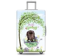 GABSHAIM Funda de equipaje con nombre personalizado, protector de maleta, pastor alemán con diseño de Hello Spring, elástica, lavable a máquina, varios tipos disponibles, se adapta a 18-32 pulgadas
