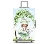 GABSHAIM Funda de equipaje con nombre personalizado Russell Terrier con diseño de Hello Spring, lavable a máquina, varios tipos disponibles, se adapta a 45,7 a 81,3 cm, Multi-Russell Terrier, 18-32