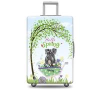 GABSHAIM Funda de equipaje con nombre personalizado Russell Terrier con diseño de Hello Spring, lavable a máquina, varios tipos disponibles, se adapta a 45,7 a 81,3 cm, Multi-Schnauzer Giant, 18-32