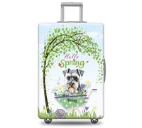GABSHAIM Funda de equipaje con nombre personalizado Russell Terrier con diseño de Hello Spring, lavable a máquina, varios tipos disponibles, se adapta a 45,7 a 81,3 cm, Multi-Schnauzer Miniatura, 18