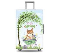 GABSHAIM Funda de equipaje con nombre personalizado Russell Terrier con diseño de Hello Spring, lavable a máquina, varios tipos disponibles, se adapta a 45,7 a 81,3 cm, Multi-Shiba Inu, 18-32 Inch