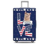 GABSHAIM Funda de equipaje personalizada con diseño de bandera americana, lavable, varios tamaños disponibles, Multi-British Shorthaired 1, 18-32 Inch