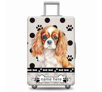GABSHAIM Funda de equipaje personalizada con diseño de lunares American Staffordshire Terrier, lavable a máquina, varios tamaños disponibles, Multi-Cavalier King Charles Spaniel, 18-32 Inch