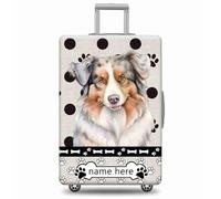 GABSHAIM Funda de equipaje personalizada con diseño de lunares American Staffordshire Terrier, lavable a máquina, varios tamaños disponibles, Pastor multiaustraliano, 18-32 Inch