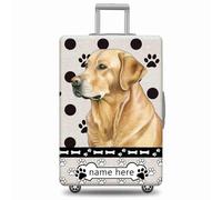 GABSHAIM Funda de equipaje personalizada con diseño de lunares, lavable a máquina, varios tamaños disponibles, Multi-Golden Retriever, 18-32 Inch