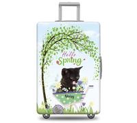 GABSHAIM Funda de equipaje personalizada con nombre de mascota, protector de maleta, gato atigrado con diseño de Hello Spring, lavable a máquina, maleta de viaje para 45,7 a 81,3 cm, varios tipos