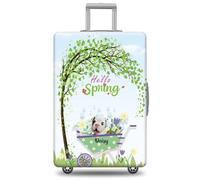 GABSHAIM Funda de equipaje personalizada con nombre de mascota, protector de maleta, gatos Calico con diseño de Hello Spring, lavable a máquina, maleta de viaje para 45,7 a 81,3 cm, varios tipos
