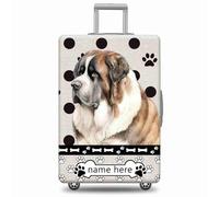 GABSHAIM Russell Terrier - Funda de equipaje personalizada con diseño de lunares, lavable a máquina, varios tamaños disponibles, Multi-St. Bernard, 18-32 Inch