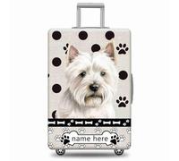GABSHAIM Russell Terrier - Funda de equipaje personalizada con diseño de lunares, lavable a máquina, varios tamaños disponibles, Multi-West Highland White Terrier, 18-32 Inch