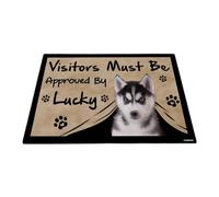 GABSHAIM Visitors Must Be Approved by The Dog Felpudo divertido Husky personalizado para decoración del hogar, 23.6 x 34.5 pulgadas, estilo 5