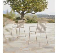 Gaby - Sillón de jardín de metal color crema H 80 x B 56 x T 58 cm