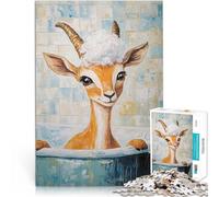 Gacela en un baño Rompecabezas para Adultos 1000 Piezas Juego Familiar para aliviar el estrés: desafío difícil Decoración del hogar 38x26cm
