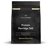 Gachas de avena de alto valor proteico 360 | Plátano con Pepitas de Chocolate | Desayuno bajo en azúcar | Vitaminas agregadas | Avena integral de bajo índice glucémico | Rico en fibra | THE PROTEIN WORKS | 500g