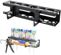 Gachiwa Soporte para latas de taller de aire comprimido con 6 agujeros, soporte para latas de aerosol montado en la pared, estante de almacenamiento para caravanas, garajes, salas de herramientas (1)