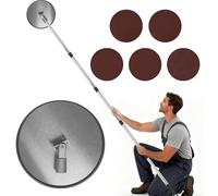 Gachiwar Lijadora de paneles de yeso de 360° - con barra de extensión de 200 cm, limpieza/pulido de paredes, incluye 5 hojas de lija (grano 80, 100, 120, 180, 240)