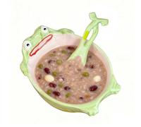 Gacqpli Cuchara Divertida De Rana - Juego De Cuchara Y Cuenco De Rana,Paleta de Cerámica para Postre y Sopa | Para Cocina, Hogar, Comedor, Niños, Adultos, Mujeres, Niñas, Café, Arroz