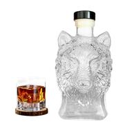 Gacqpli Jarra de whisky, decantador de alta calidad para licores de whisky | 350 ml cabeza de lobo decoración bar utensilio para el día del padre, día de San Valentín, boda, fiesta
