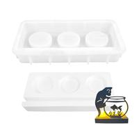 Gacqpli Moldes de silicona para resina epoxi, fáciles de quitar, divertidos artículos de manualidades | diseño de gato acuario de peces candelabros de silicona para fundición | para decoración de yeso