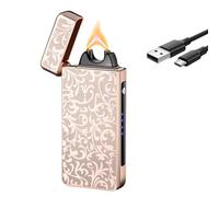 GADATOP Arco Plasma Flame Lighter USB recargable resistente al viento encendedor eléctrico para vela (flor noble oro rosa)