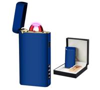 GADATOP Encendedor de Llama de Plasma ARC Resistente al Viento, Encendedor eléctrico Recargable USB-C con indicador de batería LED (Azul)