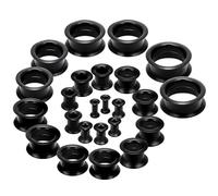 Gadeaila Kit de dilatadores de oreja de silicona sólida, color blanco, negro y transparente, 6G a 1 pulgada, para mujeres y hombres, Plástico Goma Silicona, no aplica