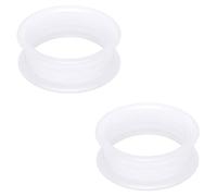 Gadeaila Kit de dilatadores de oreja de silicona sólida de plástico grueso transparente, juego de dilatadores de oreja de 50 mm, color negro para mujeres y hombres, 6mm, Plástico Goma Silicona, no