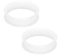 Gadeaila Kit de dilatadores de oreja de silicona sólida de plástico grueso transparente, juego de dilatadores de oreja de 50 mm, color negro para mujeres y hombres, 6mm, Plástico Goma Silicona, no