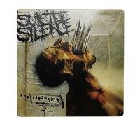 GADEKD Cartel de metal con texto en inglés "Silence The Cleansing" de Suicide Music Band - Cartel vintage retro de pared para cafetería, restaurante, decoración del hogar, letreros de metal, 30,5 x