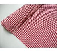 GADETEX Telas por metro,Tejido Vichy,Tela cuadros vichy (Cuadro pequeño 5x5 mm. Color Rojo, 2,95 x 2,80 m)
