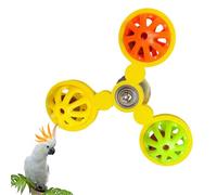 Gadget para mascotas con plumas, spinner de jaula de metal ABS, bola de juego de molino de viento | 11 x 11 x 4 cm, herramienta de estimulación atractiva para fitness de cacatúa, diversión de loros