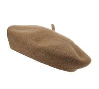 Gadgets Mafia Boina de lana francesa para mujer, sombrero clásico vintage liso unisex para invierno y otoño, suave y cálido para exteriores, Beige arena oscuro, Talla única