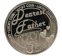 GadgetZone Lucky Moneda Good Luck Charm Grabado Best Dad Dear Padre Special Mensaje Sentimental Token Recuerdo Buena Suerte Bendición Colgante Novedad Monedas Papá Regalo Hombre Regalo