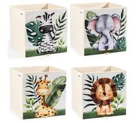 Gadgy Caja de Almacenamiento para Niños - Juego de 4 Cajas de Almacenamiento para Habitaciones Infantiles - Compatible con Cajas Kallax para Niños - Cajas Plegables para Niños de 33x33x33 cm