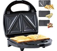 Gadgy Sandwichera 3 en 1 - Waffle Maker con Placas Desmontables, Asas Cool Touch, Pies Antideslizantes y 2 Luces Indicadoras de Control - Sandwicheras Multifuncionales