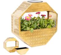 Gadgy Lámpara de Pared Solar con Maceta - Luz Solar de Pared con Jarrón Colgante e Iluminación LED Blanca Cálida - Decoración Resistente a la Intemperie para Balcón, Terraza o Jardín