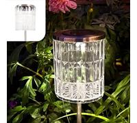 Gadgy Lámpara Solar de Jardín Efecto Cristal - Iluminación Decorativa Exterior para Crear un Ambiente Mágico en Caminos, Terrazas y Jardines