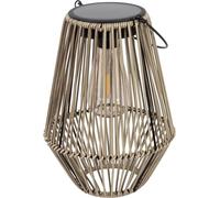 Gadgy Lámpara Solar Exterior - Farol LED Impermeable con Diseño de Ratán, Luz Decorativa para Jardín, Patio y Terraza, Iluminación Solar Beige - Decoracion Jardin Exterior