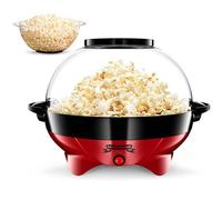 Gadgy® Máquina para hacer palomitas de maíz redonda, 800 W, con revestimiento antiadherente, tapa extraíble, superficie de calentamiento uniforme, máquinas silenciosas y rápidas, compatible con azúcar