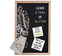 Gadgy Placa de Fieltro Retro con 510 Letras Doradas, Plateadas y Blancas - Tablero de Letras Decorativo con Marco de Madera - 30x45 cm