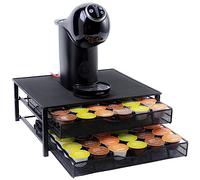 Gadgy Porta Cápsulas Dolce Gusto - Organizador para 72 Cápsulas, Metal Negro, Antideslizante y Resistente a Golpes, Portacápsulas para Café