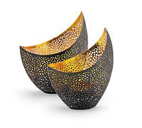 Gadgy Portavelas Decoracion | Juego De 2 Candelabros Decorativos |Decoracion Marroqui | Portavelas Metal | Centro de Mesa Decorativo Salon | Decoracion Hogar | Porta Velas Decorativas