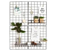 Gadgy Rejilla de Pared Decorativa Plegable en Juego de 2 - Panel Organizador Metálico para Escritorio o Pared, Decoración Estilo Nórdico para el Hogar - 60,5 x 79,5 cm