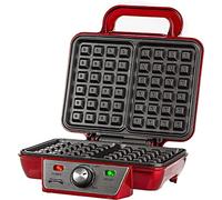 Gadgy Waffle Maker de Hierro Profesional 1000W - Gofrera Eléctrica con Recubrimiento Anti Adherente, Tamaño 23x16 cm, Temperatura Ajustable, Indicador LED, Ideal para 2 Gofres Perfectos