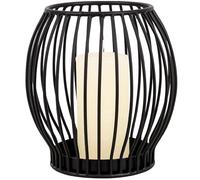 Portavelas Gadgy Negro - Gran portavelas para Velas - Portavelas Negro - Decoración de salón de Velas - Decoración de Velas de Metal - Portavelas Negro - Farol Negro - 14,5 x 15 cm