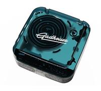 Gadhouse Cosmo Solar Edition - Tocadiscos de Vinilo portátil Bluetooth, Radio FM, transmisión, Tarjeta USB/SD, Altavoces estéreo Integrados, Modo DJ, diseño clásico Transparente, Verde Júpiter