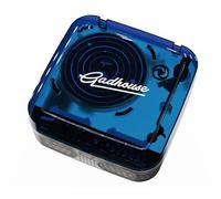 Gadhouse Cosmo Solar Edition - Tocadiscos de Vinilo portátil Bluetooth, Radio FM, transmisión, Tarjeta USB/SD, Altavoces estéreo Integrados, Modo DJ, diseño clásico Transparente, Azul Neptuno