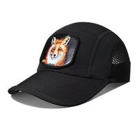 GADIEMKENSD Gorra de béisbol Lisa con Parche Bordado de Animales, Gorra para Correr con protección Solar, Gorra Deportiva Transpirable, Accesorios Deportivos, Negro- Zorro