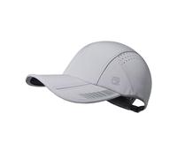 GADIEMKENSD Gorro Deportivo Plegable UPF 50+ con Acento Reflectante, Gorra de Running de Alto Rendimiento de Malla Transpirable Dri Fit para Golf, Tenis, Entrenamiento, Gris Claro L