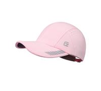 GADIEMKENSD Gorro Deportivo Plegable UPF 50+ con Acento Reflectante, Gorra de Running de Alto Rendimiento de Malla Transpirable Dri Fit para Golf, Tenis, Entrenamiento, Rosa M