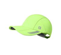GADIEMKENSD Gorro Deportivo Plegable UPF 50+ con Acento Reflectante, Gorra de Running de Alto Rendimiento de Malla Transpirable Dri Fit para Golf, Tenis, Entrenamiento, Verde Fluorescente M